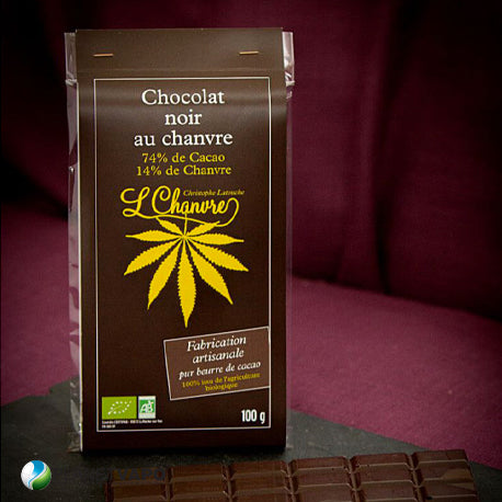 Chocolat noir artisanal au chanvre biologique - L Chanvre 100gr